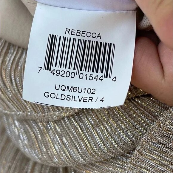 MAX & CLEO Rebecca' Ruched Metallic Dress 4 - Picture 13 of 14